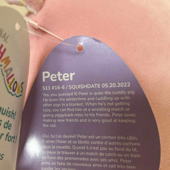 SQUISHMALLOWS 'PETER'  11 INCH PINK PIG - Picture 4 of 4